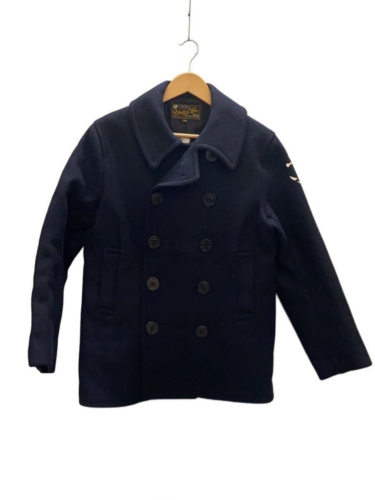 United Carr 30Oz Wool Melton Pea Coat/38/Wool/Nvy/Uc12353 3346