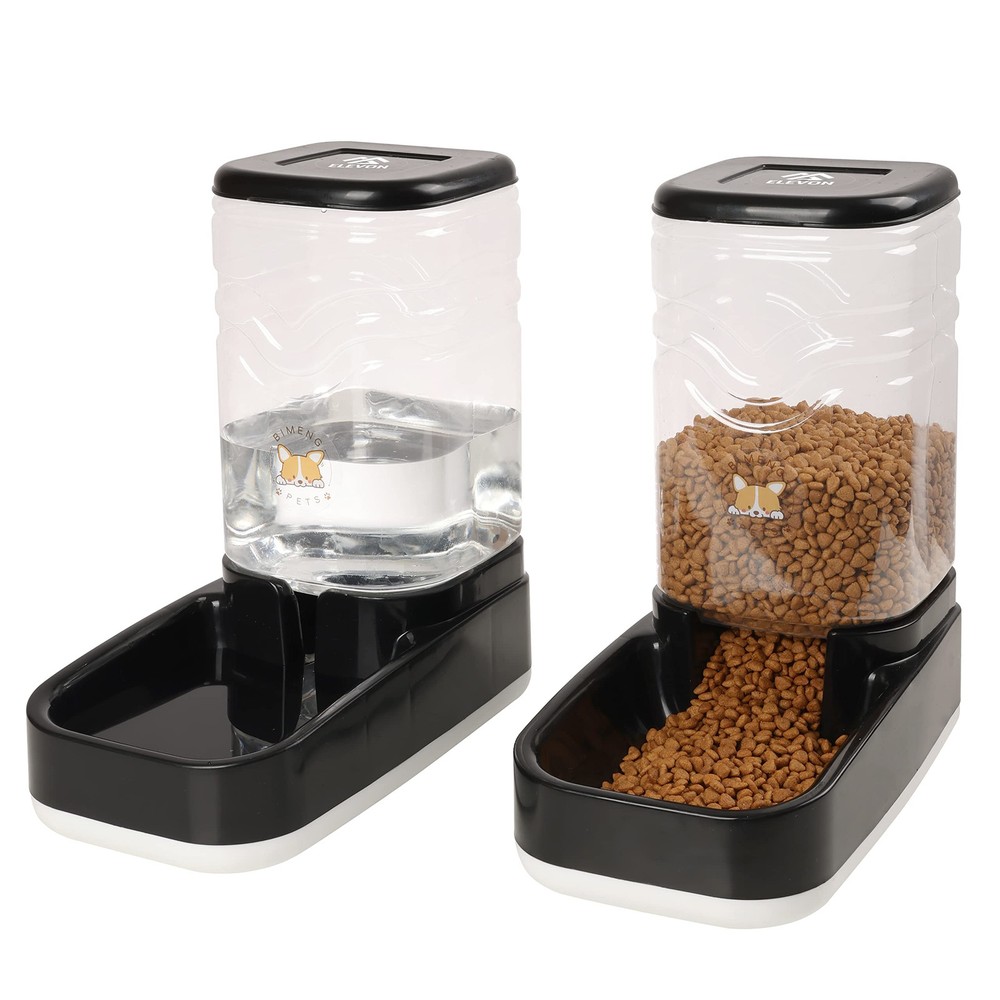 Automatic Cat Feeder, Gravity Food and Water Dispenser Bowl Set for Small Med...
