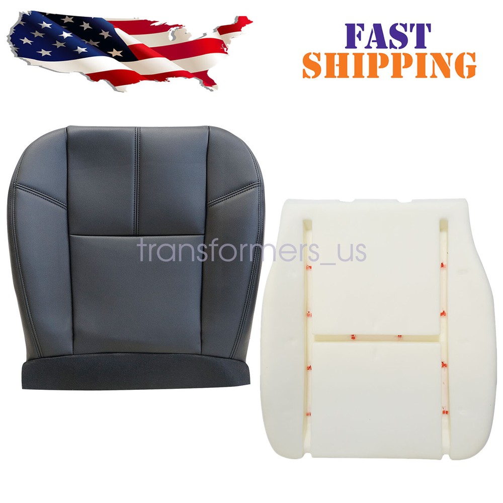 2007-2014 Chevy Silverado 1500 2500 3500 Driver Bottom Seat Cover & Foam Replacement Black