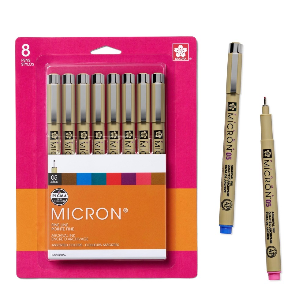 SAKURA Pigma Micron Fineliner Pens - Archival Black, Colored Ink Pens for Wri...