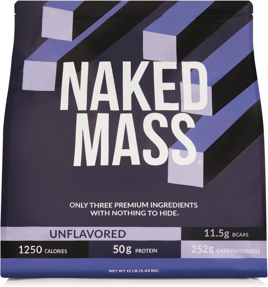 NAKED Mass Natural Weight Gainer Protein Powder - 12LB Bulk Pack