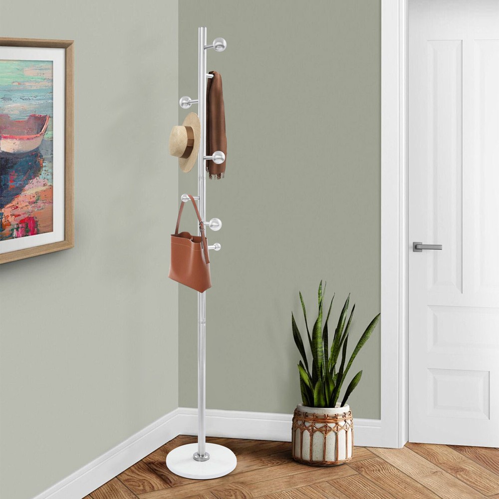 Coat Rack For Entryway Freestanding Coat Stand Corner Coat Rack White 8 Hooks