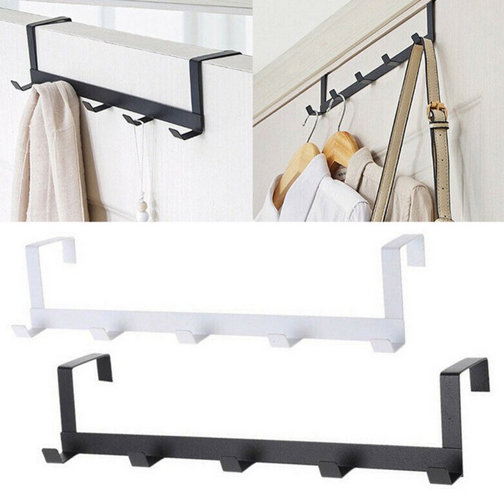 Over The Door 5 Hooks Home Organizer Rack Clothes Coat Hat Towel Hanger