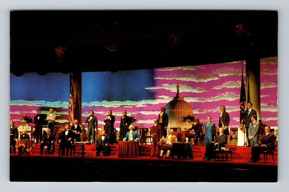 Vintage Antique Postcard of Disney World Hall of Presidents in Orlando Florida