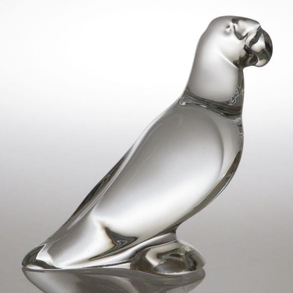Baccarat Figurine ● Parrot Ornament Object 11cm Bird Figurine Crystal Parrot