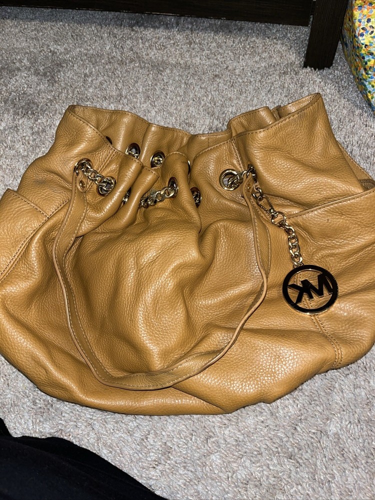 Michael Kors Jet Set Chain LG Marigold Yellow Leather Shoulder Tote Bag