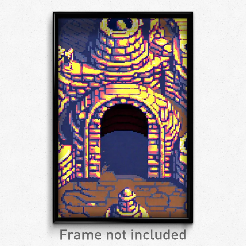 8-Bit Pixel Art Poster - Trippy Rubbery Fortress Video Game Print