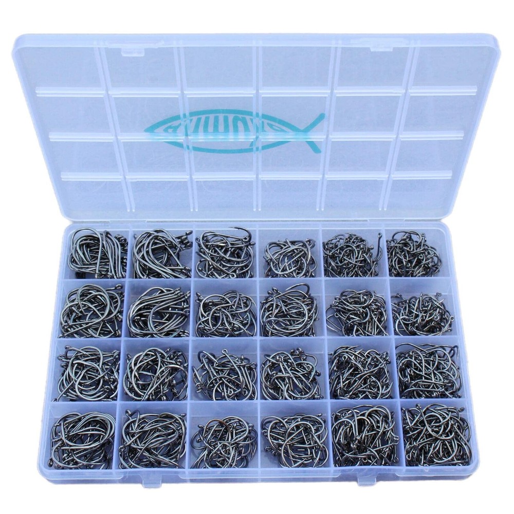 Fishing Hooks Set for Freshwater and Saltwater - Bulk Worm & Catfish Hooks