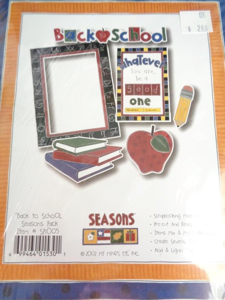 My Mind's Eye Back to School Seasons Pack Embellishments Scrapbooking Card-image