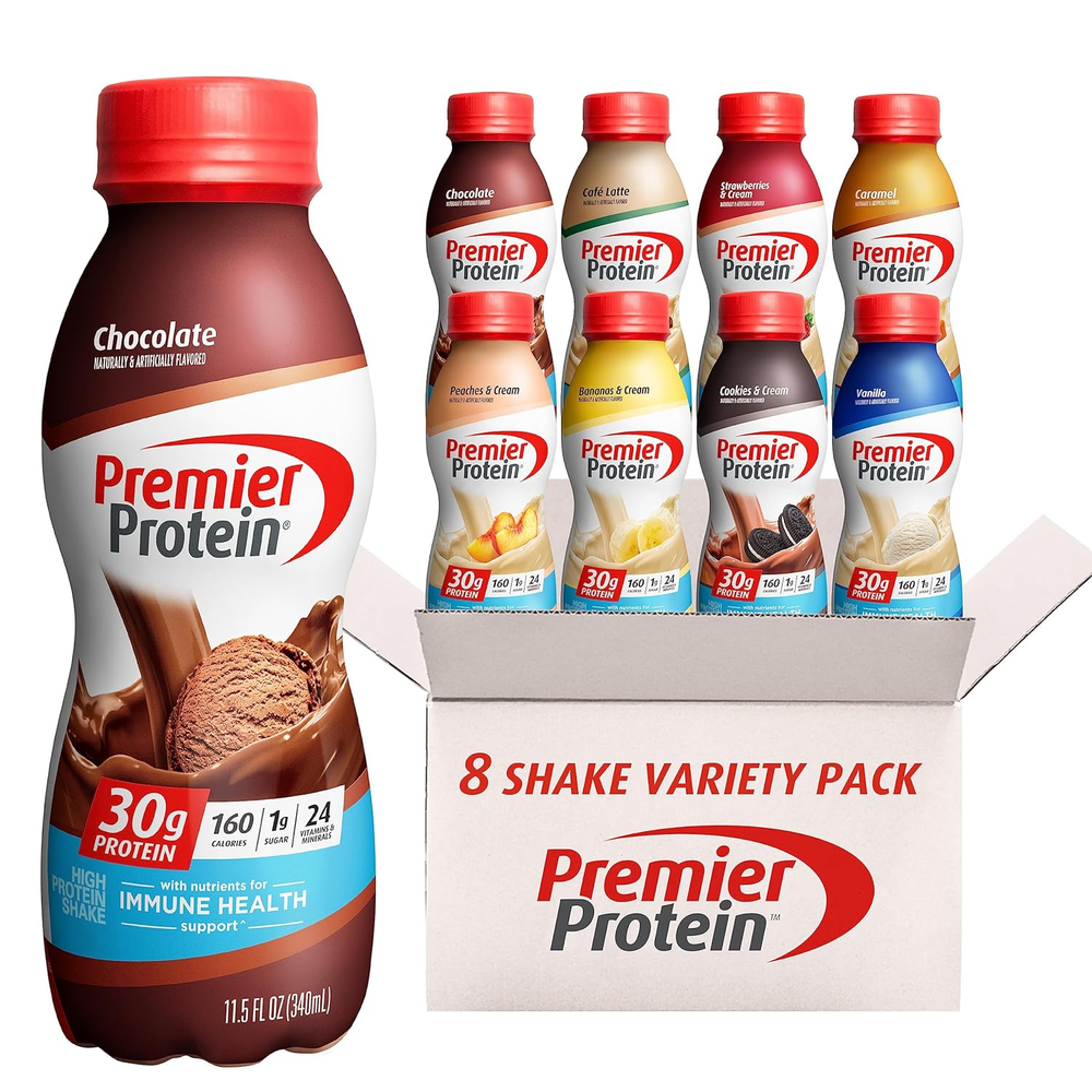 , Protein Shake, 8 Flavor Variety Pack, 30G Protein, 1G Sugar, 24 Vitamins & Min