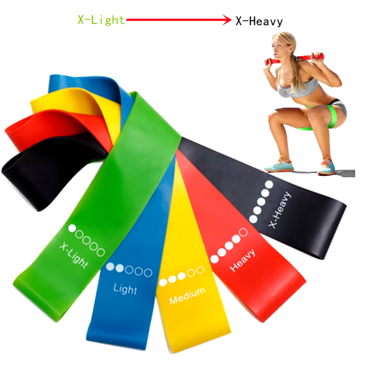 5-Piece Yoga Resistance Bands for Pilates and Bodybuilding Workouts