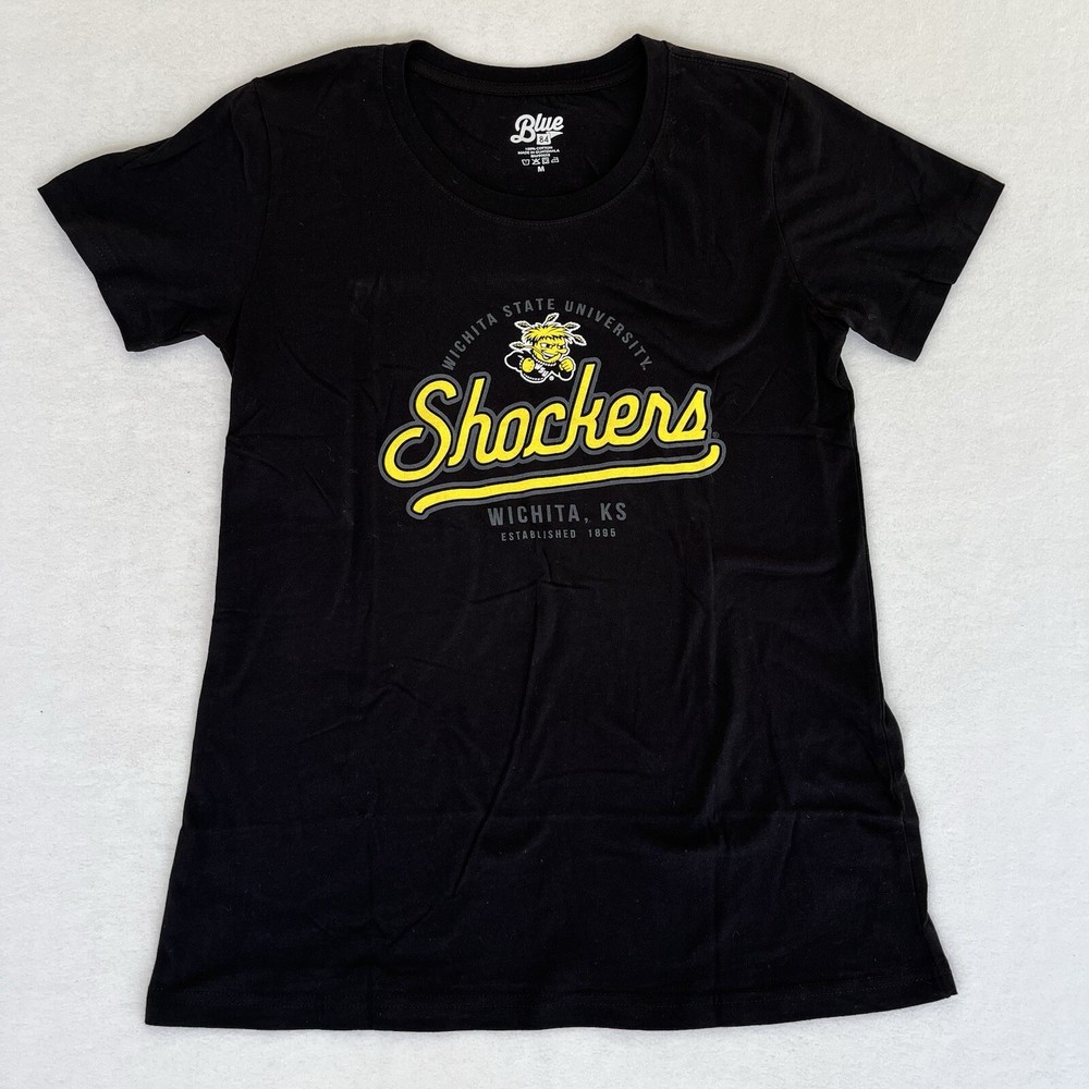 Wichita State University Shockers Women's Medium T-Shirt Black Short Sleeve New