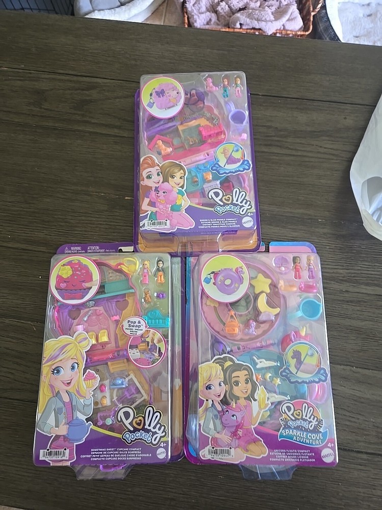 Polly Pocket Lot Dolls Clothes Accessories Furniture Vintage Sparkle Cove NEW