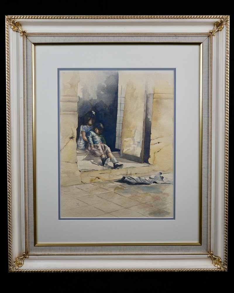 Vintage Framed Signed Original Watercolor Painting 