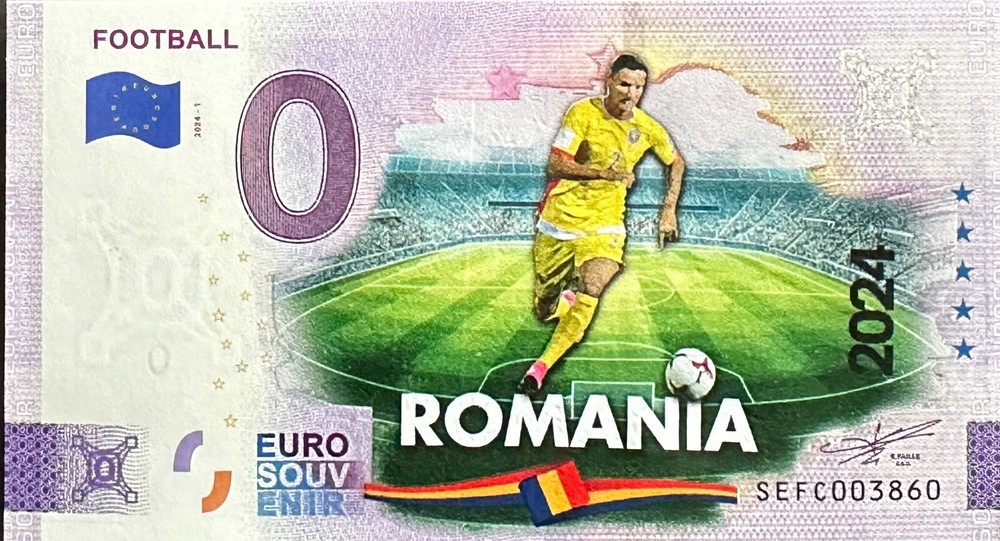 Ticket 0 Euro Football Color Ticket Romania Euro 2024 Number Various
