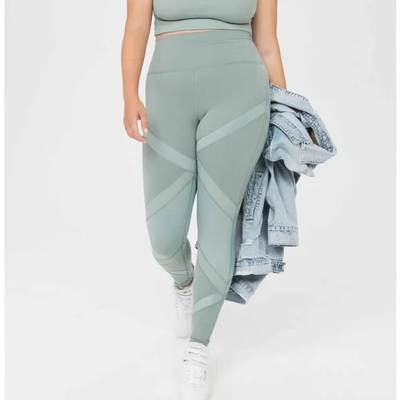 Aerie High Waisted Ribbed Hugger Leggings for Women Size M in Black