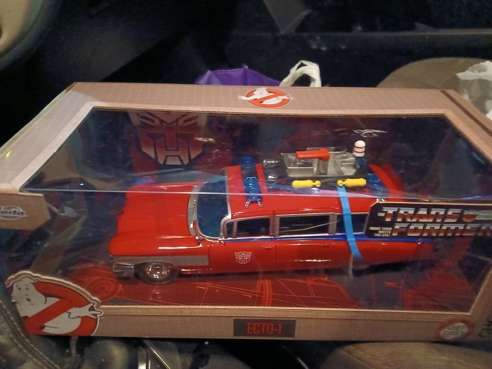 Jada 1:24 Ghostbusters x Transformers Ecto-1 1959 Cadillac Ambullance 35863 Red
