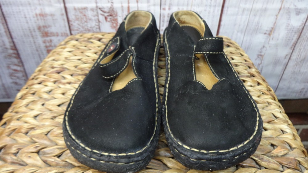 Bjorndal Mary Jane Shoes Size 10M Black Leather Sandals Easy on-off Straps