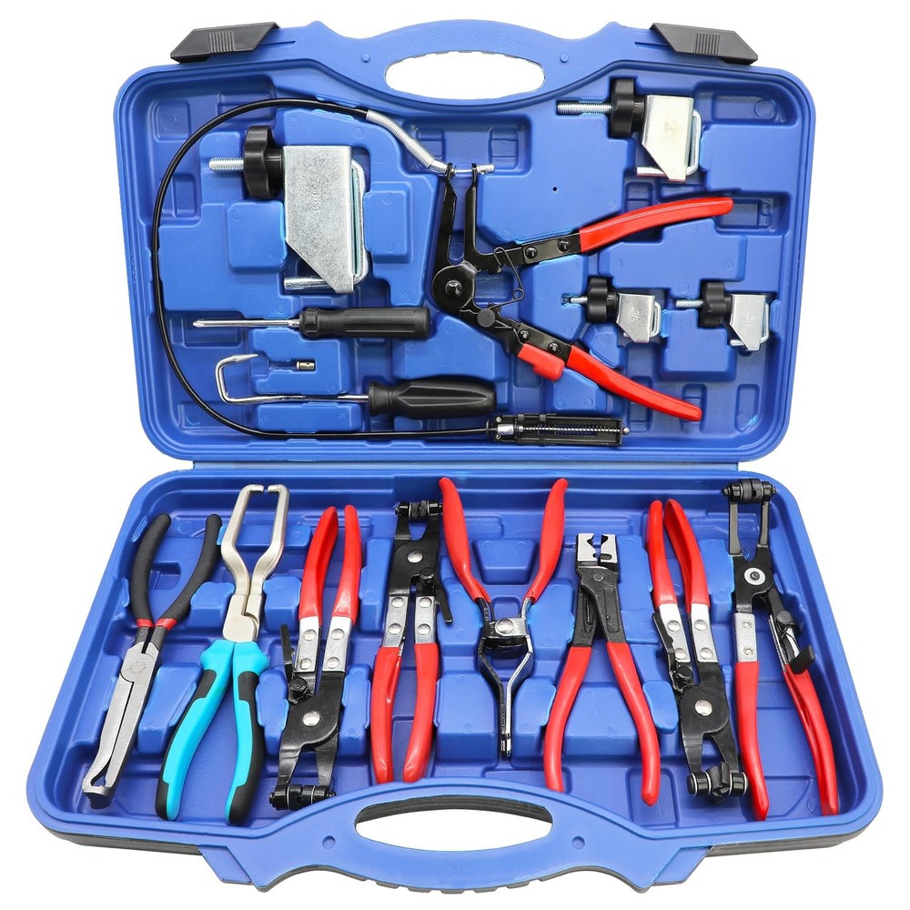 DPTOOL Hose Clamp Pliers Set 15pcs Removal and Installation Red