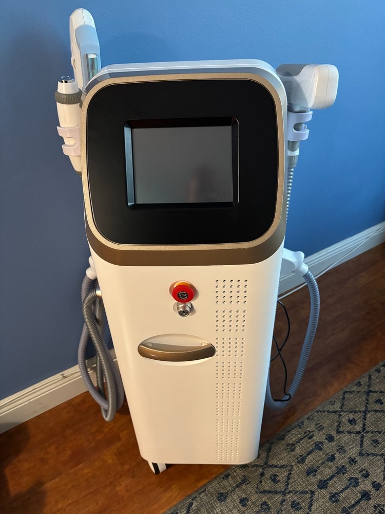 White and Gold Cold RF, NDYag, and IPL laser machine