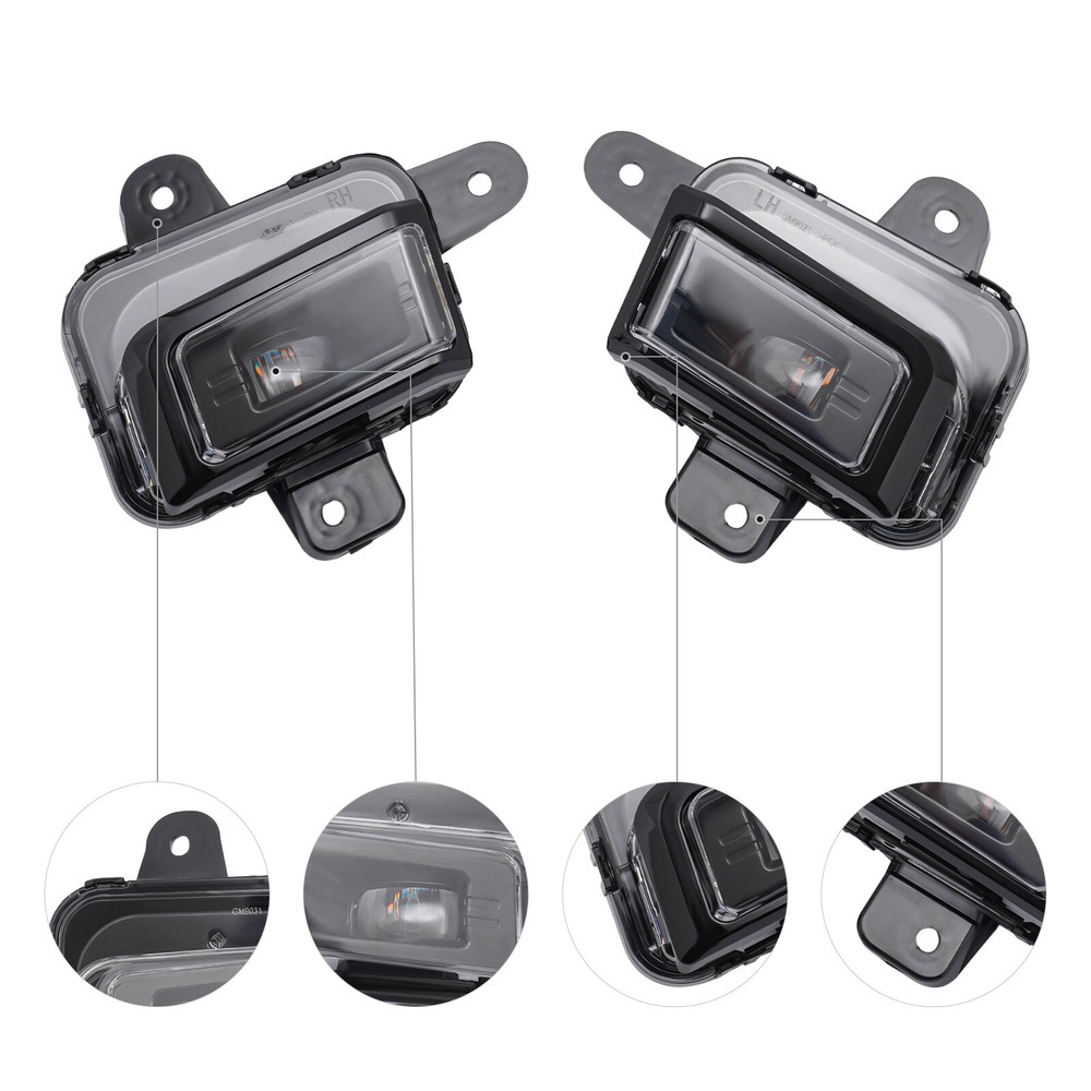 LED Fog Lights & Fog Covers Fit For 2022-2024 GMC Sierra 1500 Driving Fog Lamps