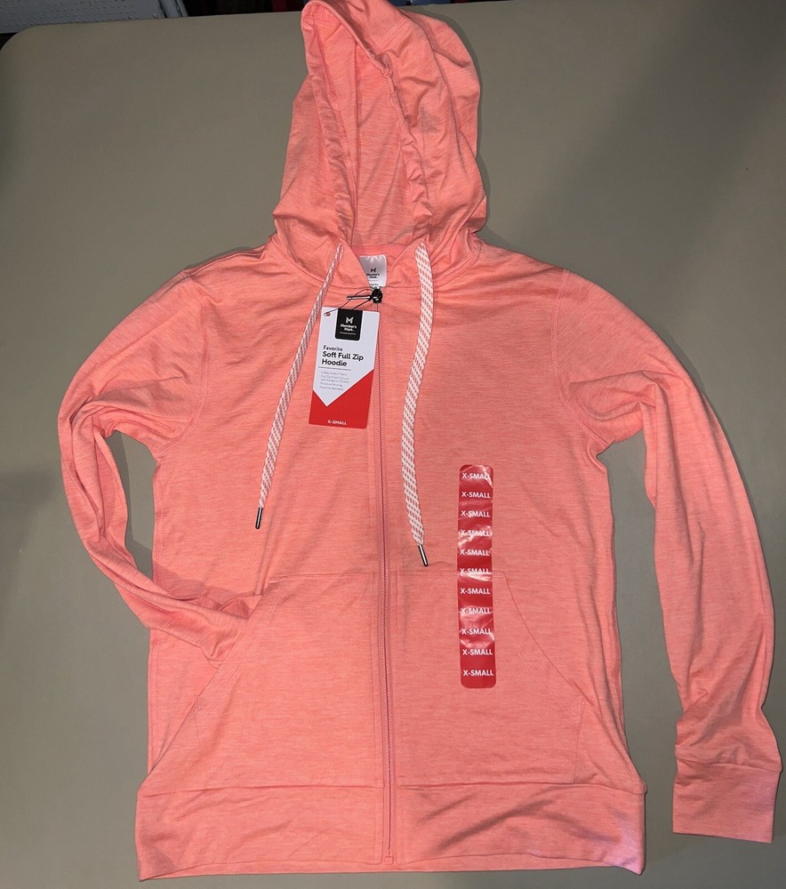 Women's XS Coral Bell Heather Soft Full Zip Hoodie by Members Mark-image