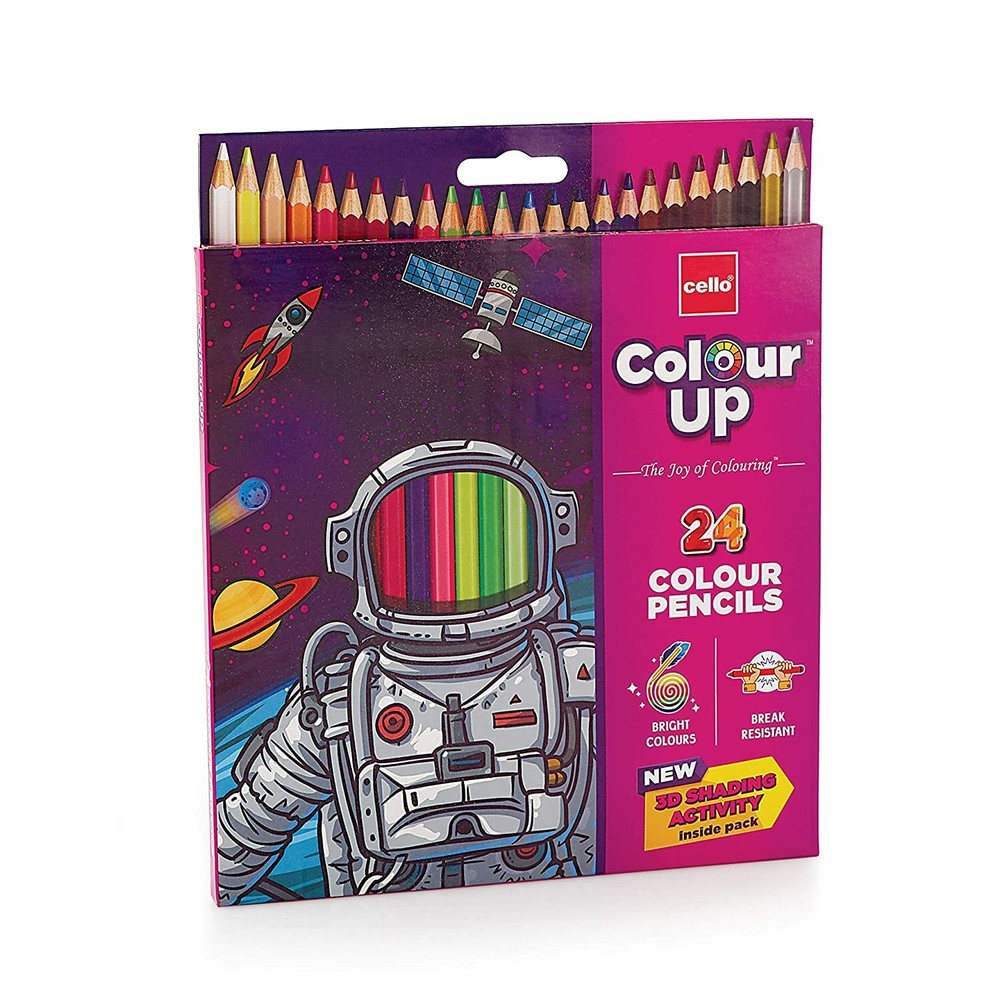 Cello ColourUp Color Pencil Set -Break resistant body for writing and drawing