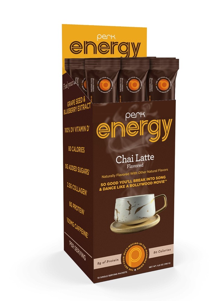 Perk Energy Original Chai Latte Flavored Drink Powder (10 Servings)