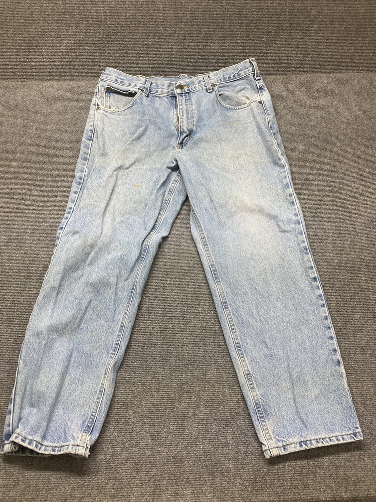 Carhartt Denim Jeans Men’s Size 36/28 Blue Straight Leg Distressed Work Pants