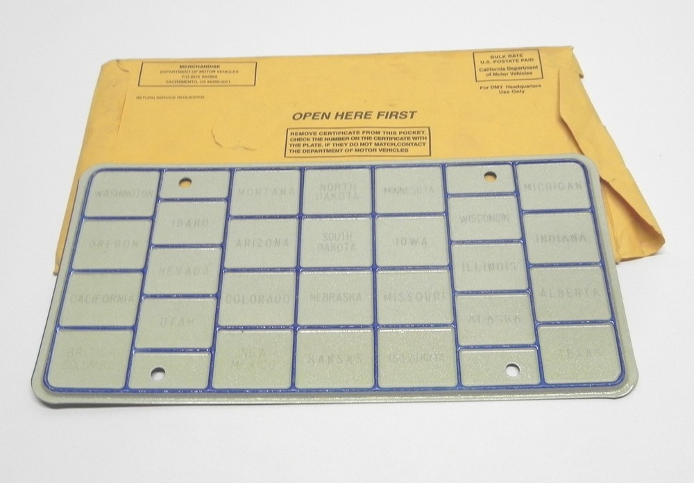 VINTAGE LICENSE PLATE SEMI-TRUCK TRUCKER PRO RATE BINGO W/ DELIVERY ENVELOPE NEW