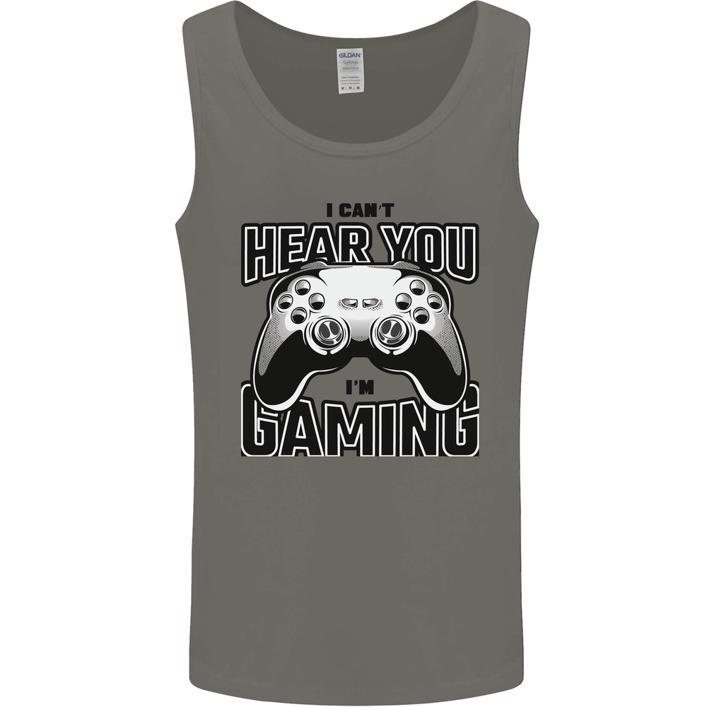 I Can't Hear You Im Gaming Funny Gamer Mens Vest Tank Top