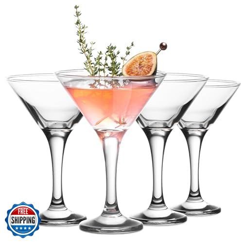 Vikko 4-Piece 5.2oz Crystal Clear Martini Glass Set for Cocktails