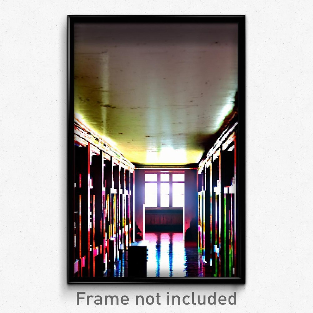 8-Bit Pixel Art Poster - Retro Psychedelic Trippy Old Room Video Game Print