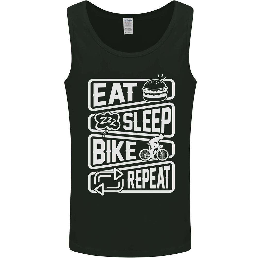Cycling Eat Sleep Bike Repeat Funny Bicycle Mens Vest Tank Top
