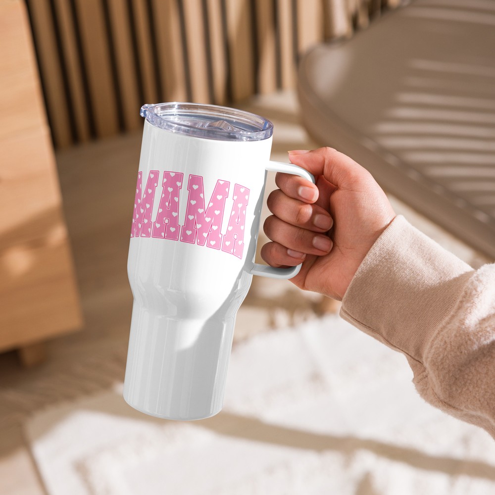 Mama Valentines Day Gift Travel mug with a handle-image