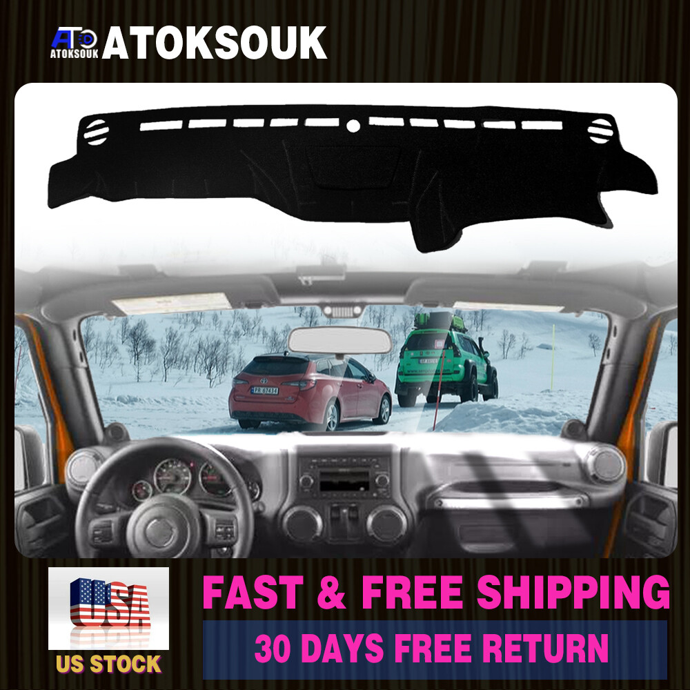 Sun-Resistant Dashboard Cover Mat for 2011-15 Jeep Wrangler Interior Protection