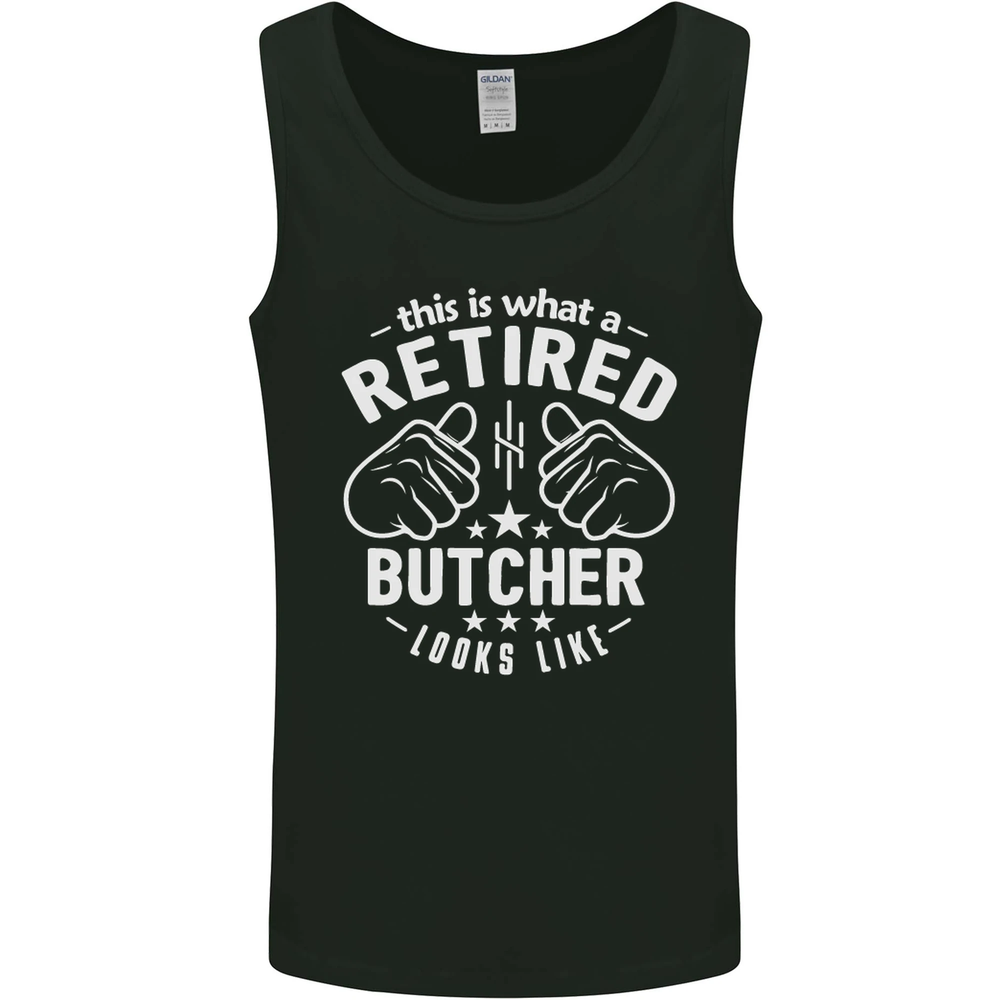Retired Butcher Graphic Design Mens Vest Tank Top