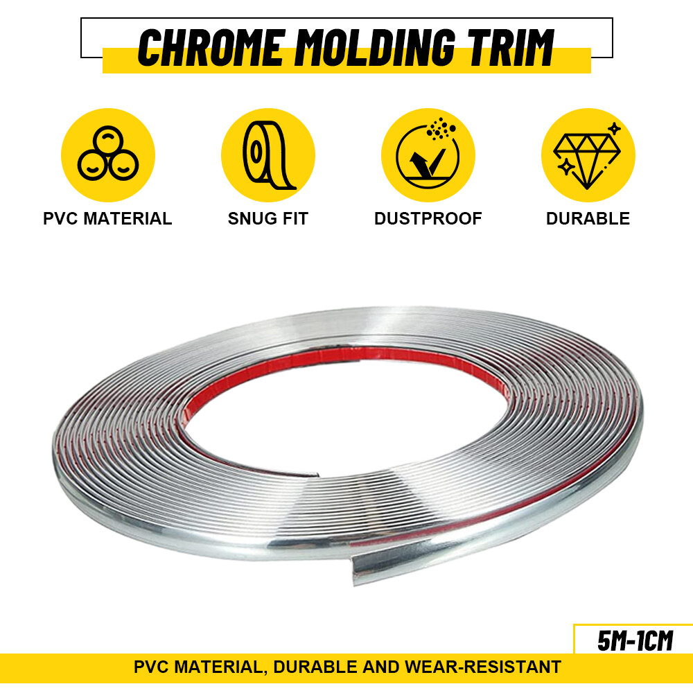Black Chrome Car Door Edge Guard Trim Tape 10mm x 5m