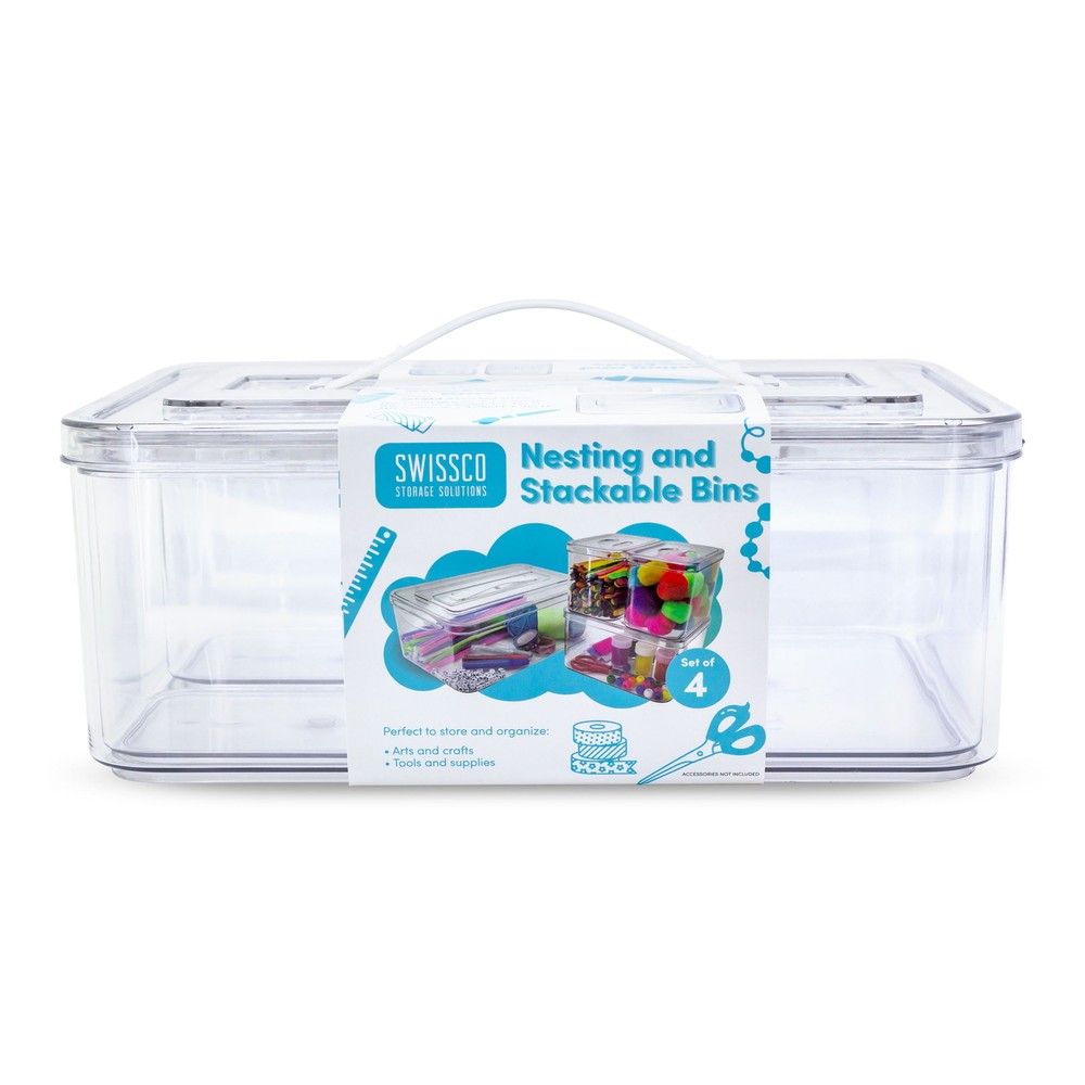 Clear Plastic Storage Bins for Arts, Crafts & Jewelry Organization
