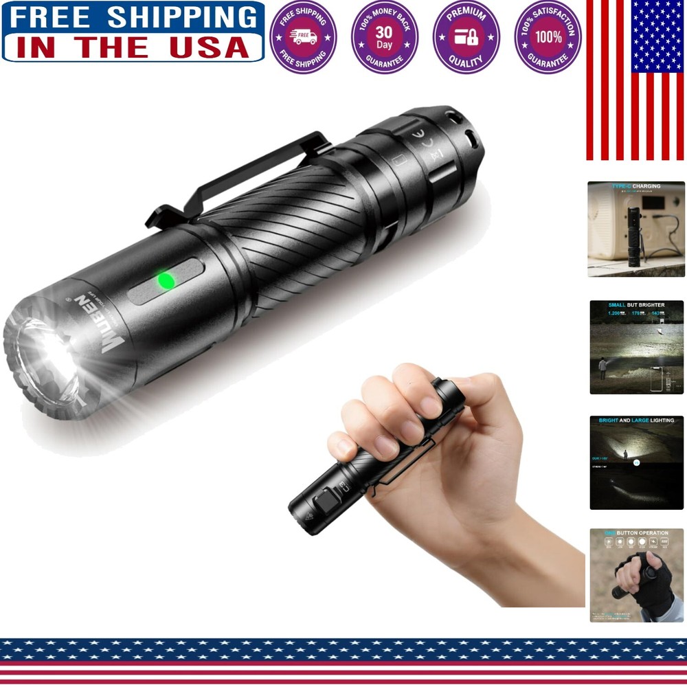Super Bright 1200 Lumens LED Tactical Flashlight with 6 Modes Compact Design