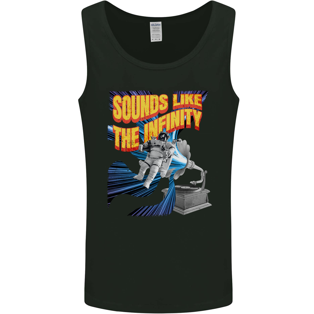 Gramophone Spaceman Astronaut Music DJ Mens Vest Tank Top