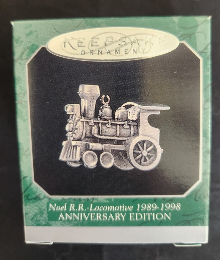 1998 Hallmark Mini Noel R.R. Locomotive Ornament Anniversary Edition NIB