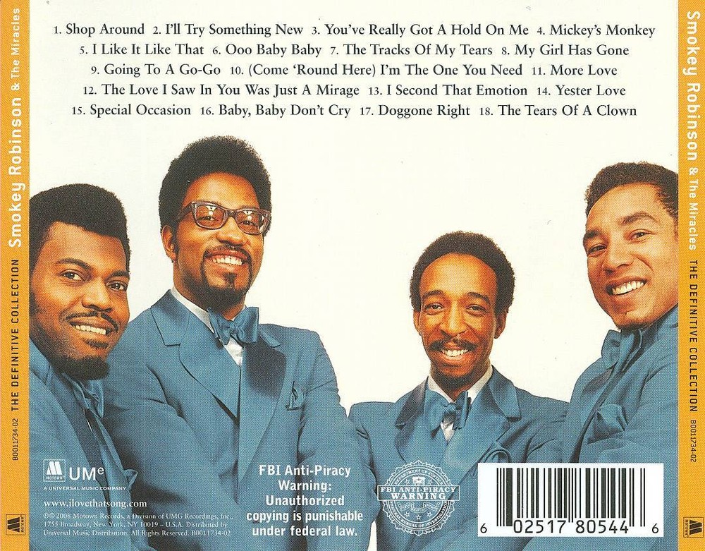 SMOKEY ROBINSON & THE MIRACLES DEFINITIVE COLLECTION NEW CD