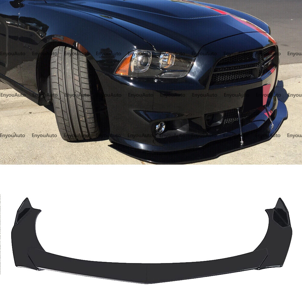 For Dodge Charger UNIVERSAL Front Bumper Lip Spoiler Splitter Glossy Black