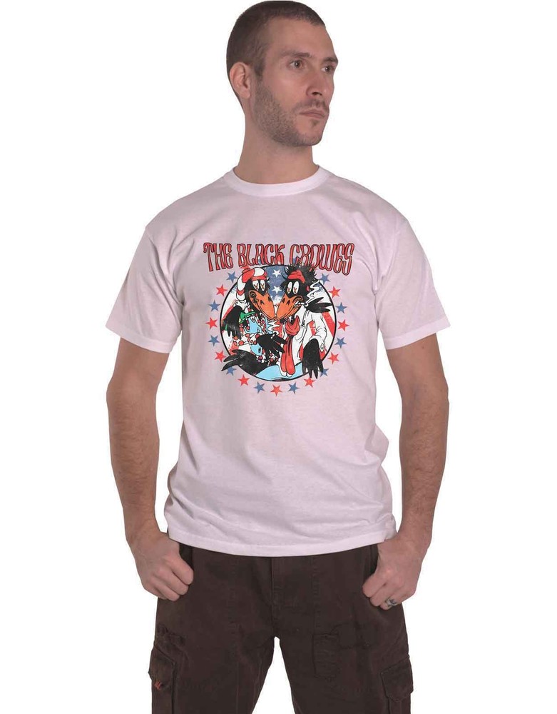 Black Crowes Band Logo T-Shirt Official Mens White Americana Style