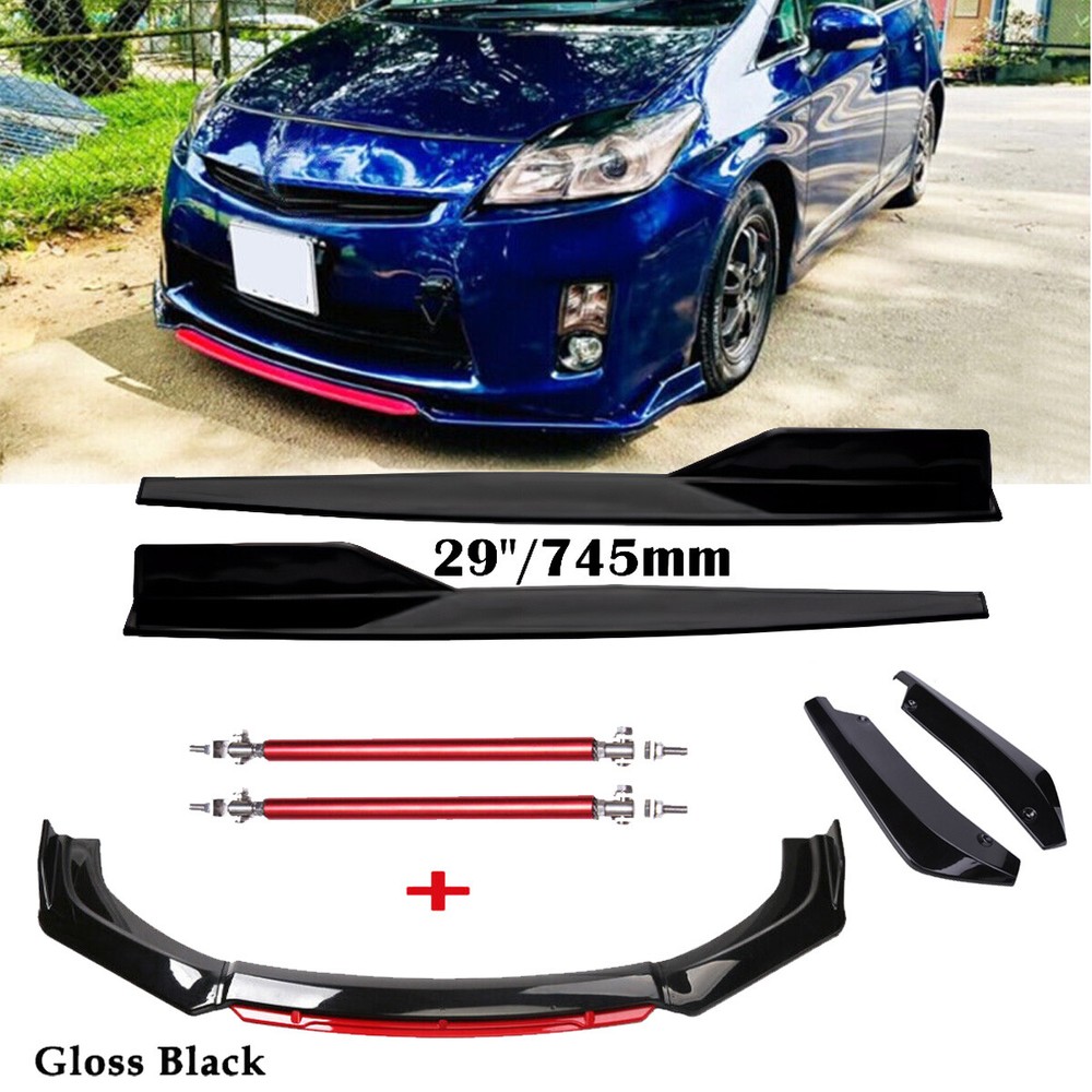 Front Bumper Lip Spoiler Splitter Rear Lip Side Skirt For Toyota Prius Prime