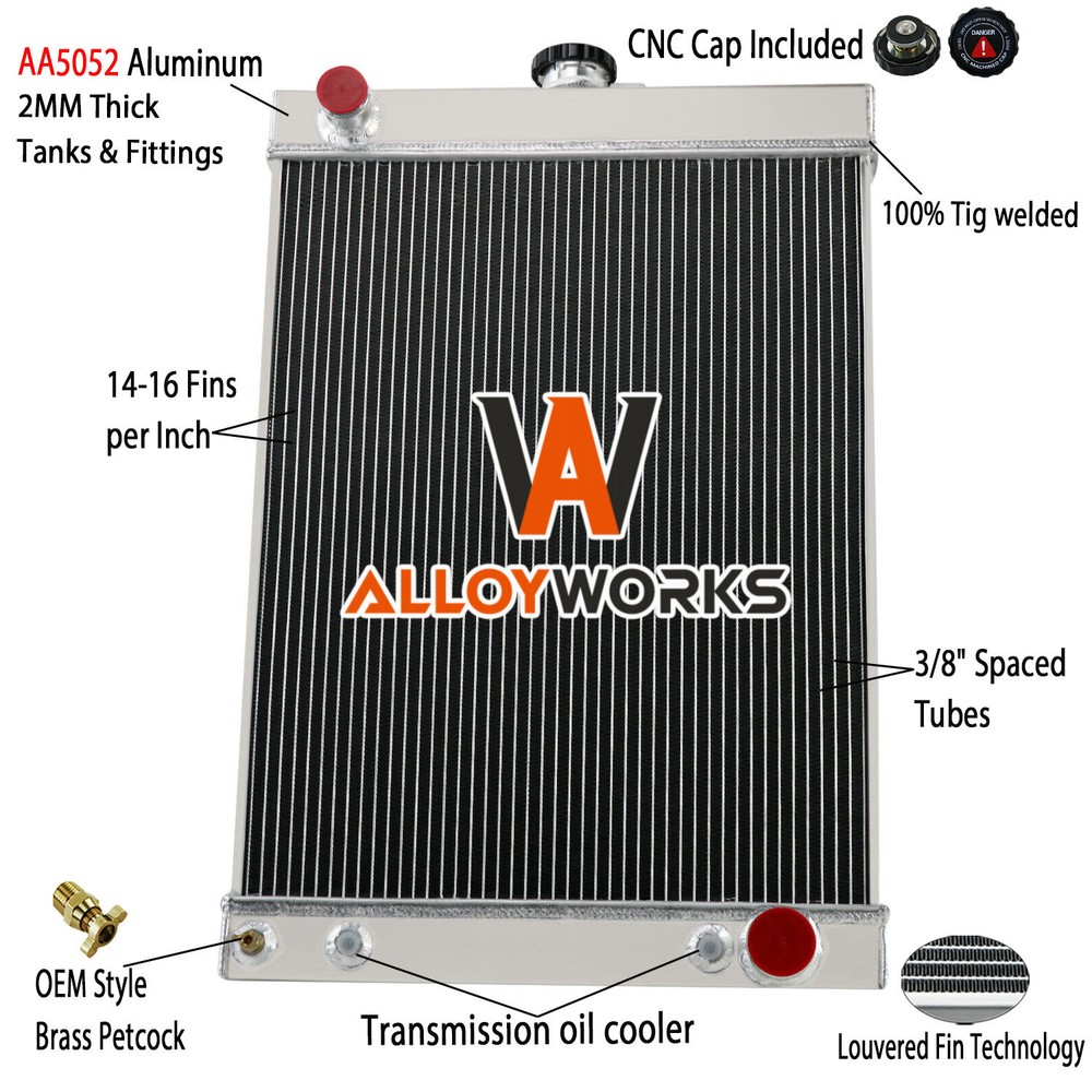 3 Row Aluminum Radiator For 1930-1950 1949 Chevy MANY Cars 30s 40s 50s 27