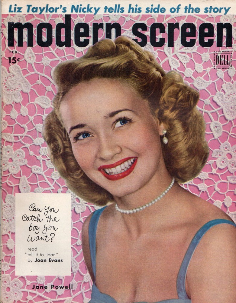 Modern Screen Feb. 1951 issue Jane Powell cover
