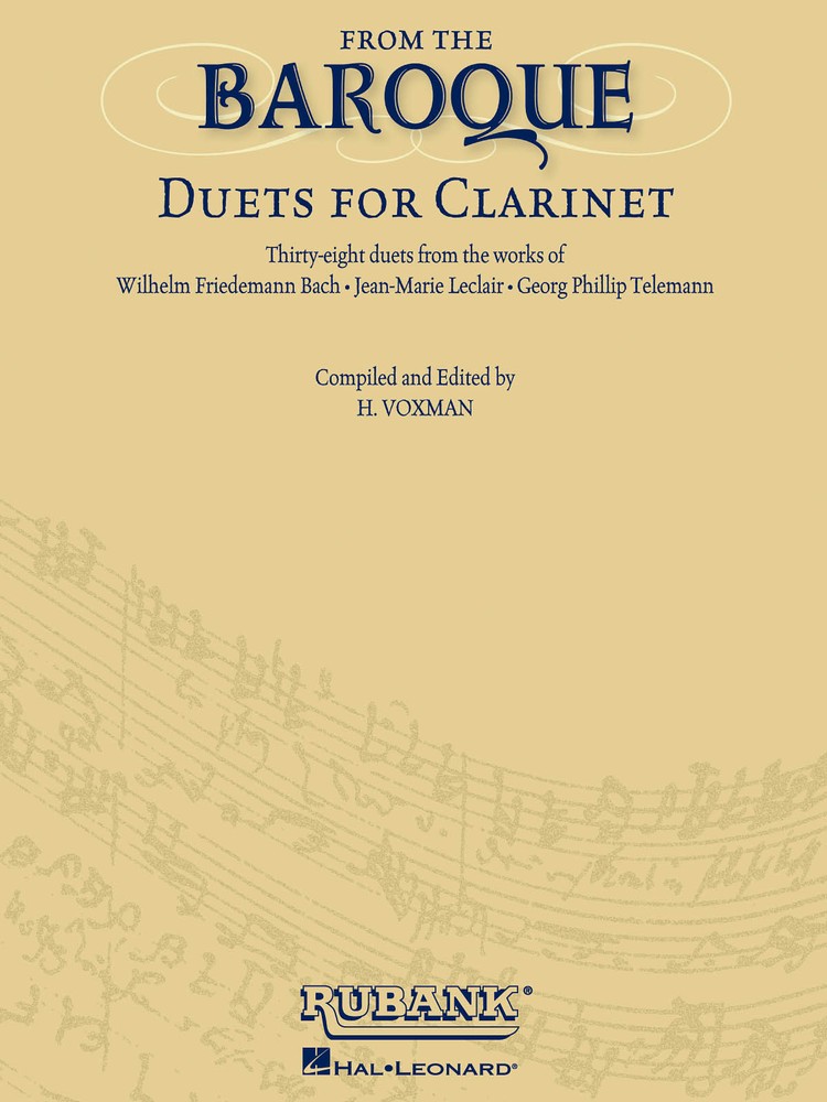 From the Baroque 38 Duets for Clarinet Classical Sheet Music Rubank Book