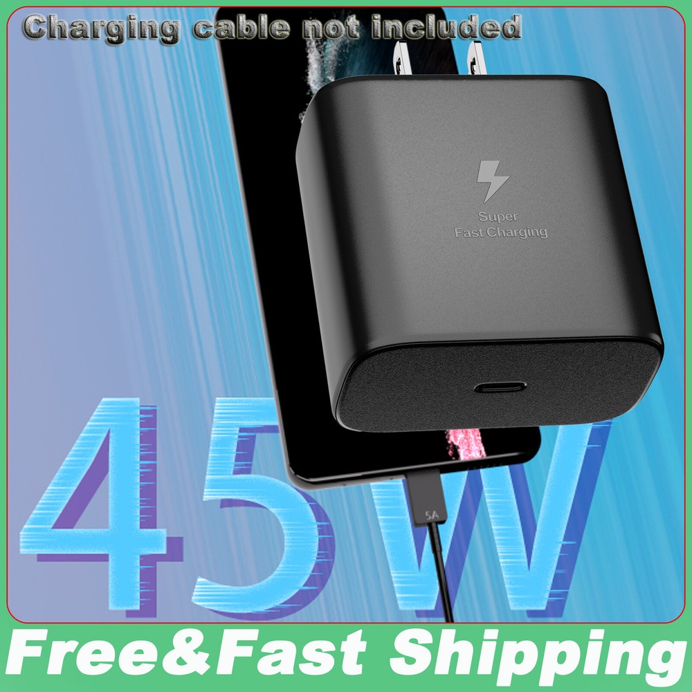 45W USB-C Fast Wall Charger for Samsung Galaxy S23 Ultra Super Fast Charge